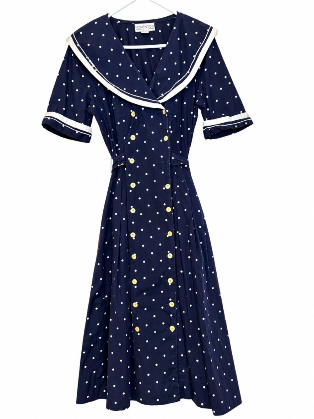 Vintage Navy Polka Dot Dress